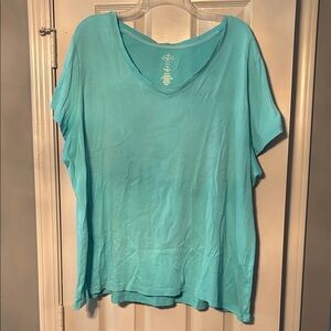 St. John's Bay Turquoise Short Sleeve Essential Tee